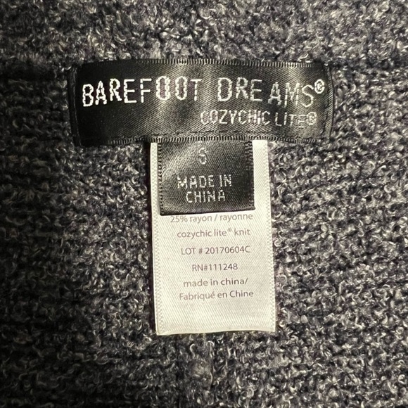 Barefoot Dreams Cozychic Ultra Lite Knit Size Small Gray Wide Leg Lounge Stretch - Picture 3 of 3